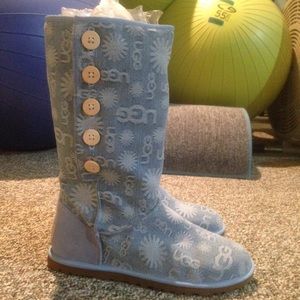 Ugg Logo Boots Sky Blue Women's Size 10